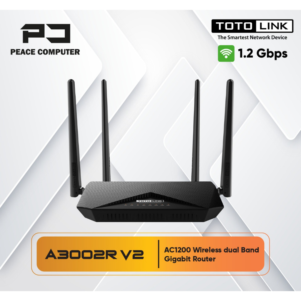 TOTOLINK A3002R _ V2 AC1200 WIRELESS DUALBAND GIGABYTE ROUTER