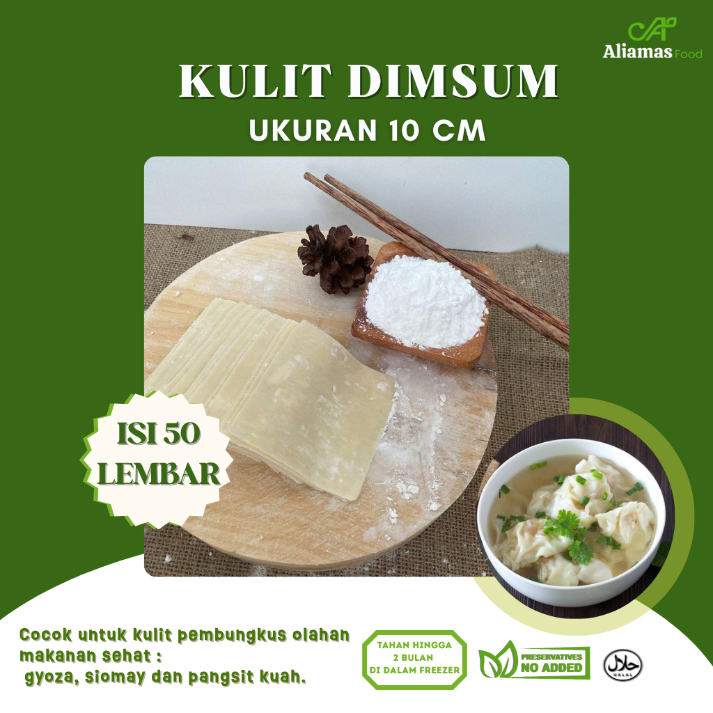 Kulit Dimsum Kotak 10 cm isi 100 pcs