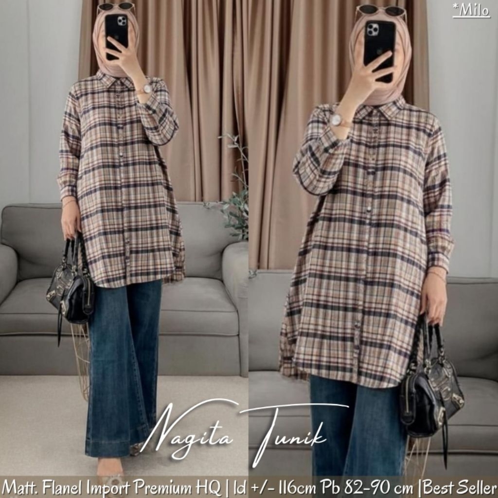 D'chic Nabila Tunik. Tunik Rajut. Tunik Knit Import Premium. Lengan Panjang. Motif Garis Strip. Fash