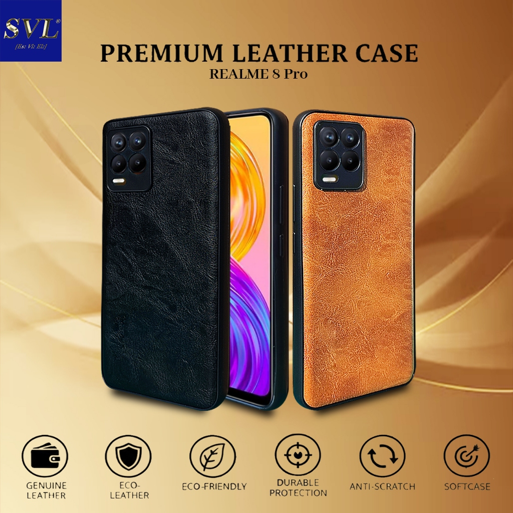 [ CUCI GUDANG ] Casing Hp Realme 8 Pro  Premium Leather Case Softcase Casing Kulit Slim Cover