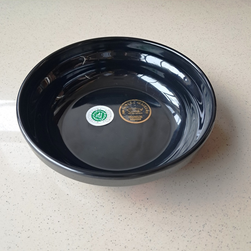 Mangkuk Salad 6" Hitam Horeka Porcelain Melamine - Golden Dragon W7206