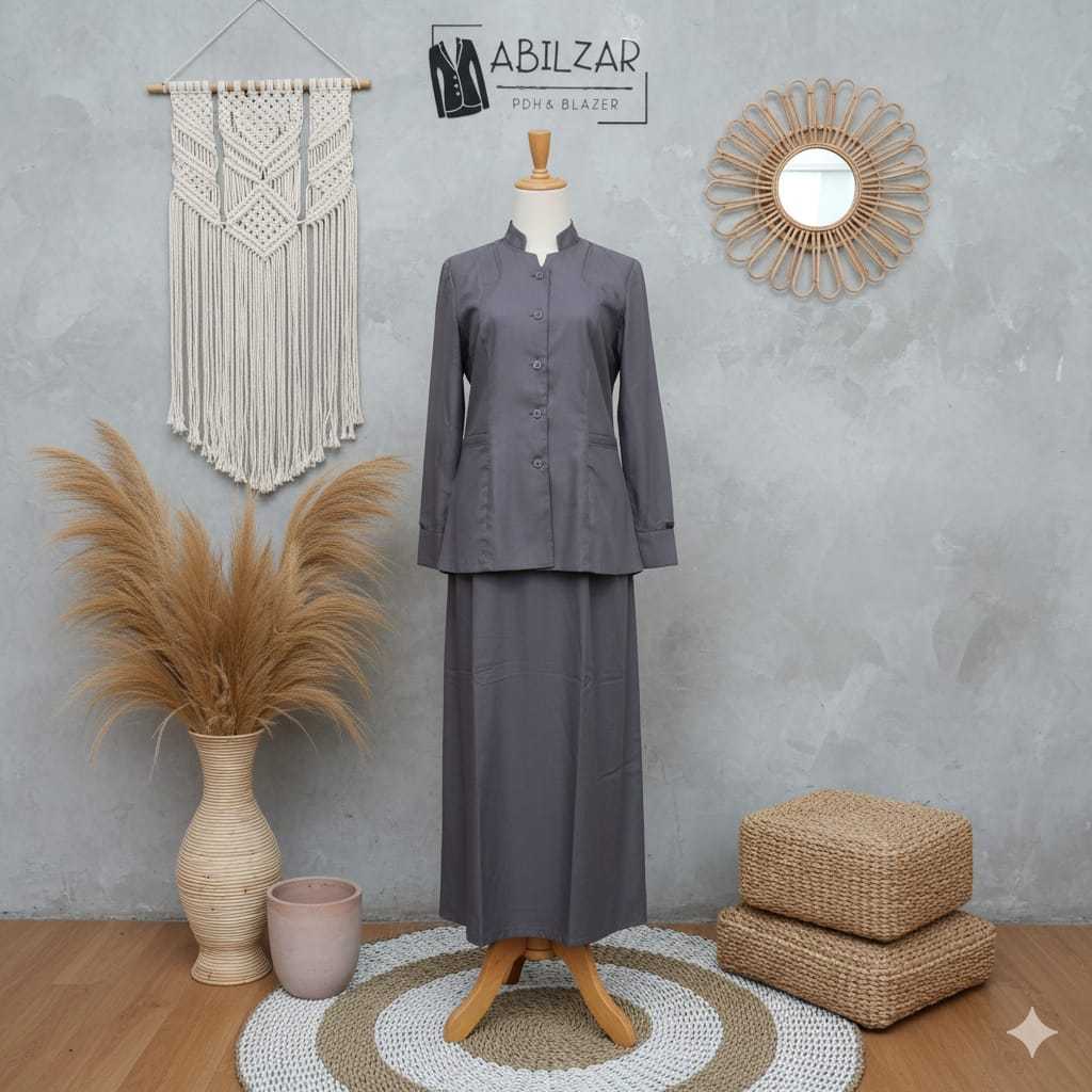 TOYOBO BAJU SETELAN SERAGAM DINAS PNS, GURU, KANTOR WARNA ABU TUA  211
