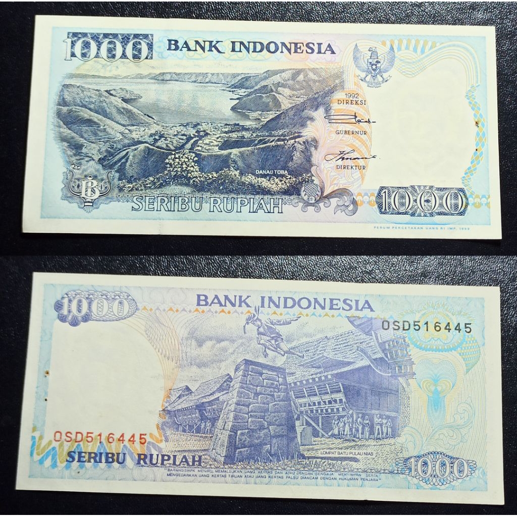 uang kuno Indonesia 1k tahun 1992 p2000