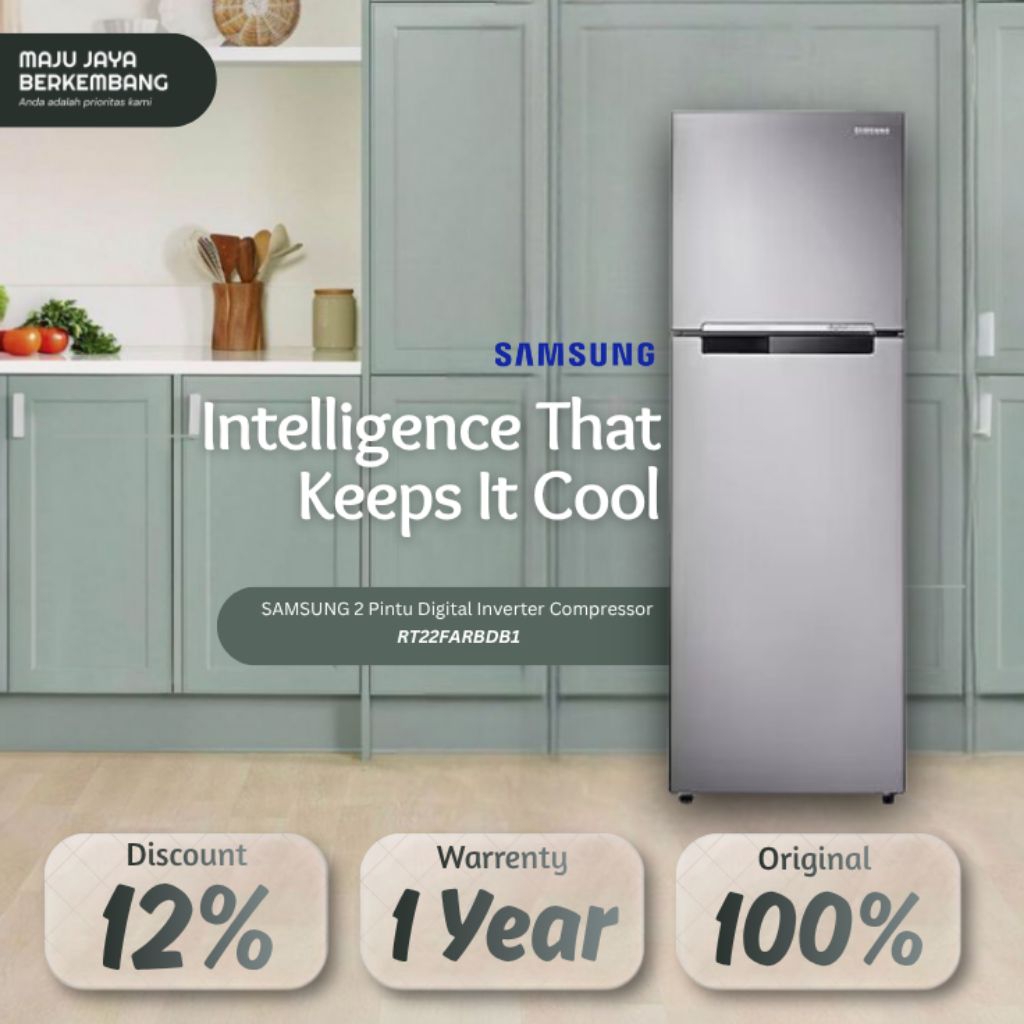 SAMSUNG RT22FARBDB1 Kulkas 2 Pintu samsung Digital Inverter Compressor