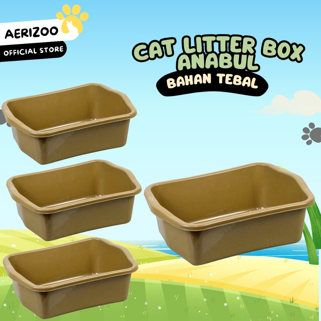 Litter Box Tempat Pup Kucing Anjing Bak Baskom Pasir Hewan Peliharaan Aerizoo