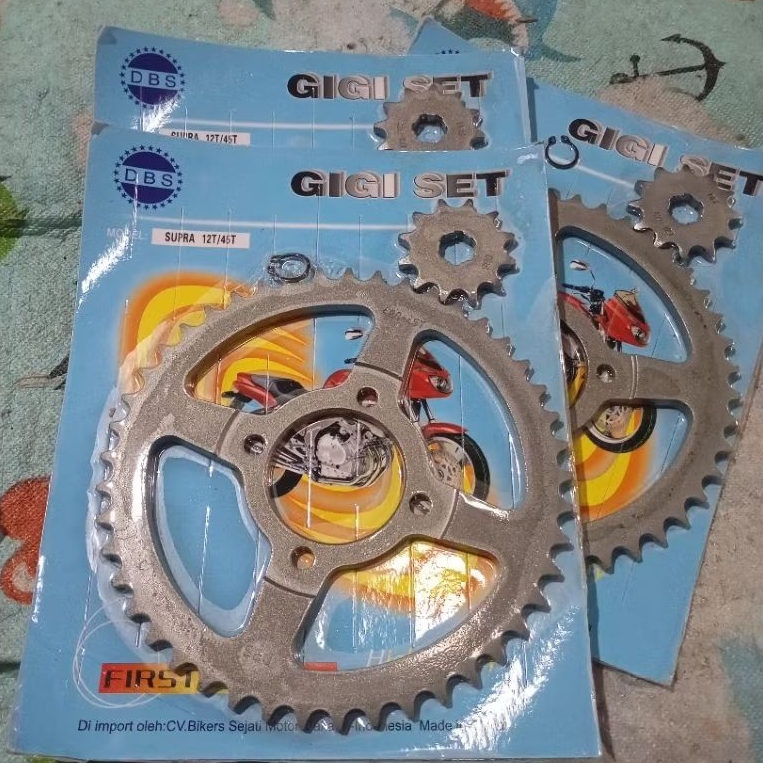 Ger set Supra 12T 45T Gir Depan belakang gearset