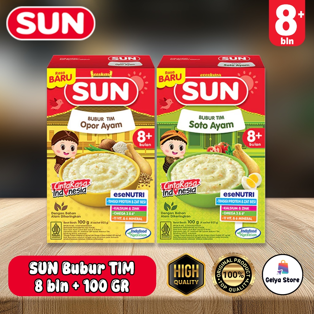 SUN Bubur Tim 100gr usia 8+ Bubur Bayi Bubur Sereal Bayi | Box