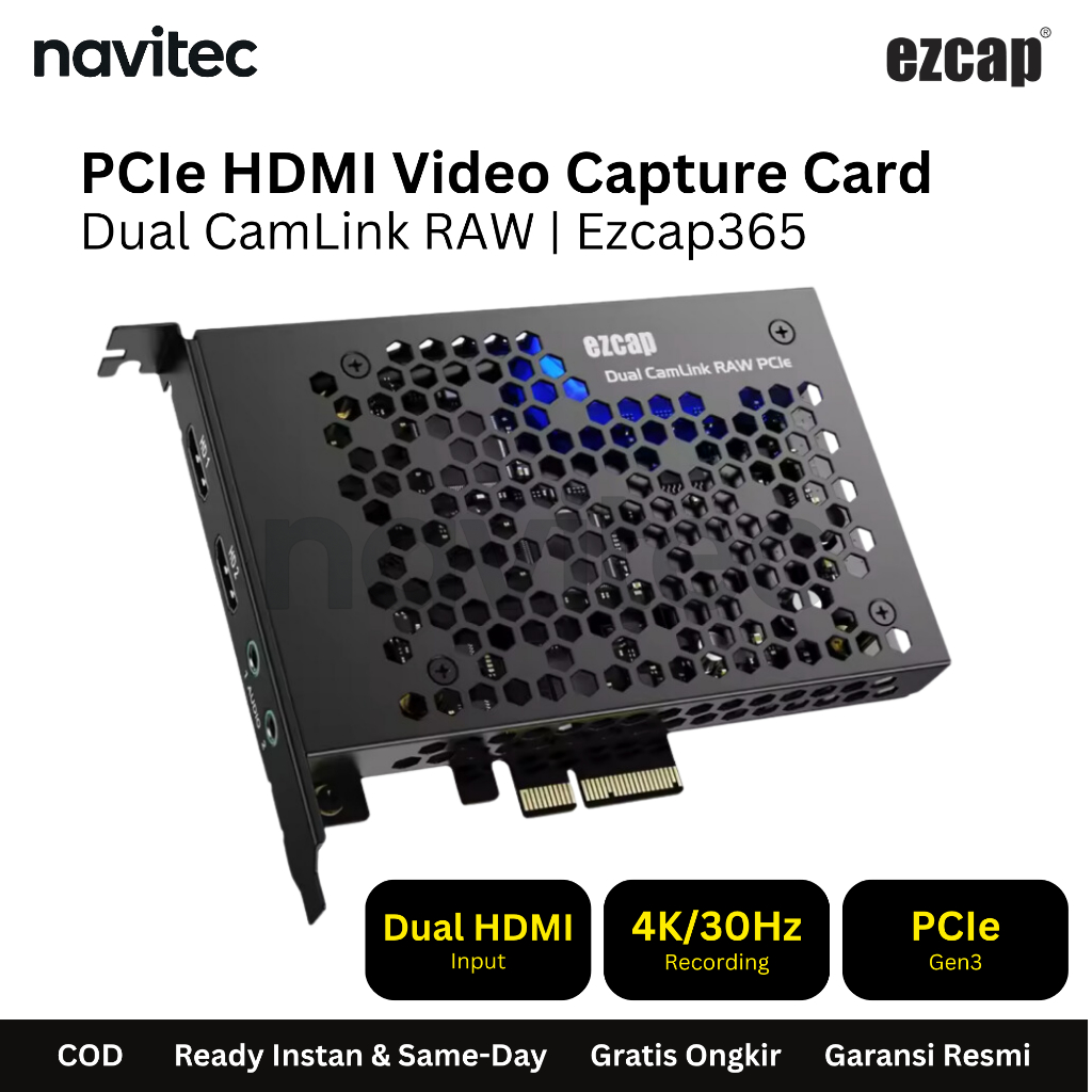 Ezcap365 Dual CamLink RAW PCIe PCI Express HDMI Capture 4K 2 Channel Ezcap 365