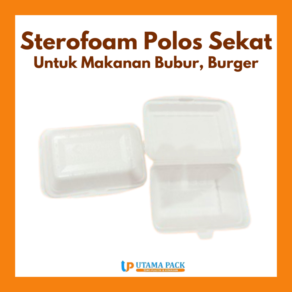 Sterofoam Bubur Burger Polos Sekat Untuk Makanan Styrofoam