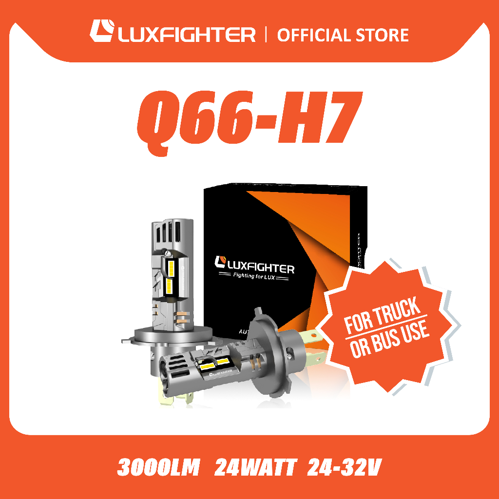 LUXFIGHTER Q66 H7 LAMPU LED TRUCK BUS 24W 24V HYPER BRIGHT PNP