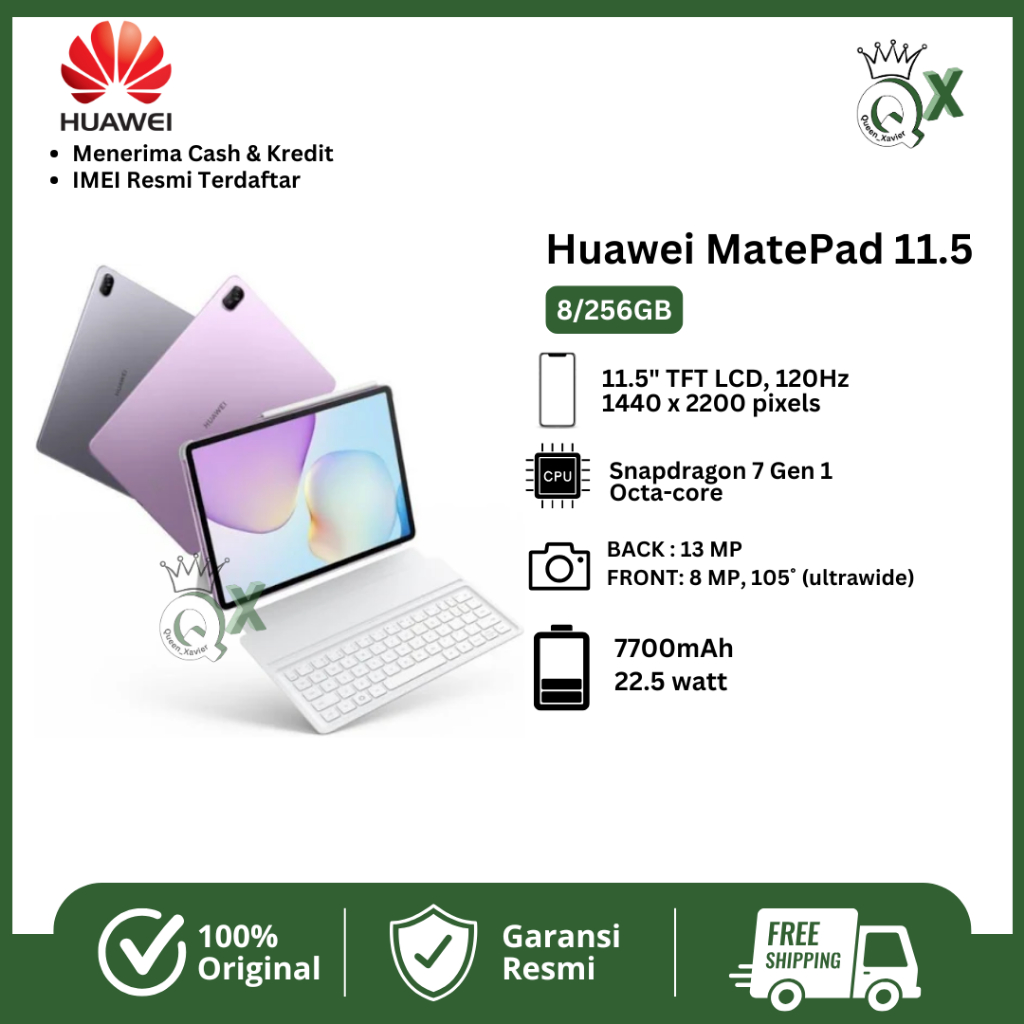 TABLET HUAWEI MATEPAD 11.5 WIFI ONLY RAM 8/256GB GARANSI RESMI 12 BULAN