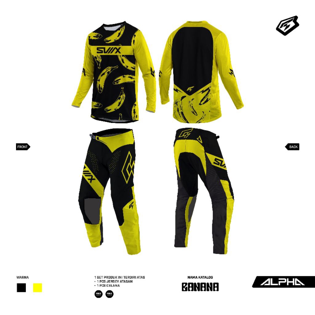 Jersey Set Motor Trail / Gearset SVNX ALPHA  / Jersey Motocross - Banana Series