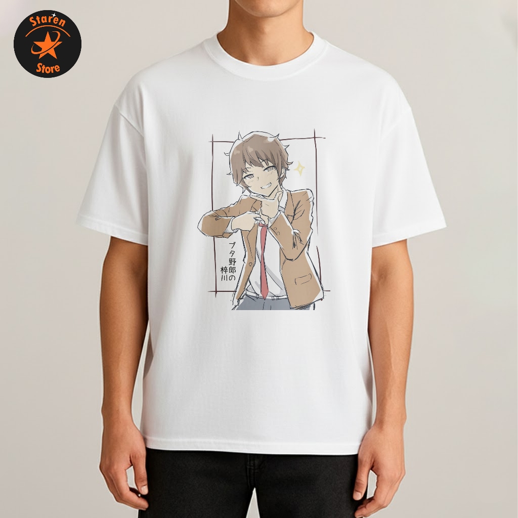 Baju Kaos Anime Seishun Buta Yarou Sakuta Unisex Pria Wanita Bahan Cotton Combed Premium