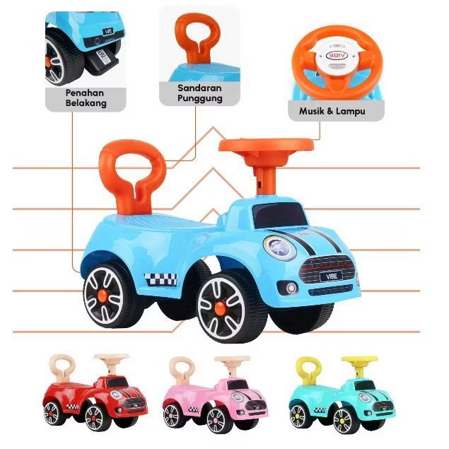 PMB K618 Vibe Mainan Anak Mobilan Dorong Manual Vibe PMB K618