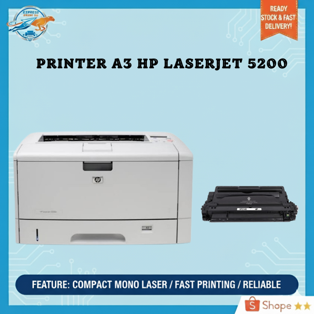 Printer HP LaserJet 5200 A3 Bekas (Network) | Printer Laser A3 Second | Printer HP 5200 A3 Siap Paka