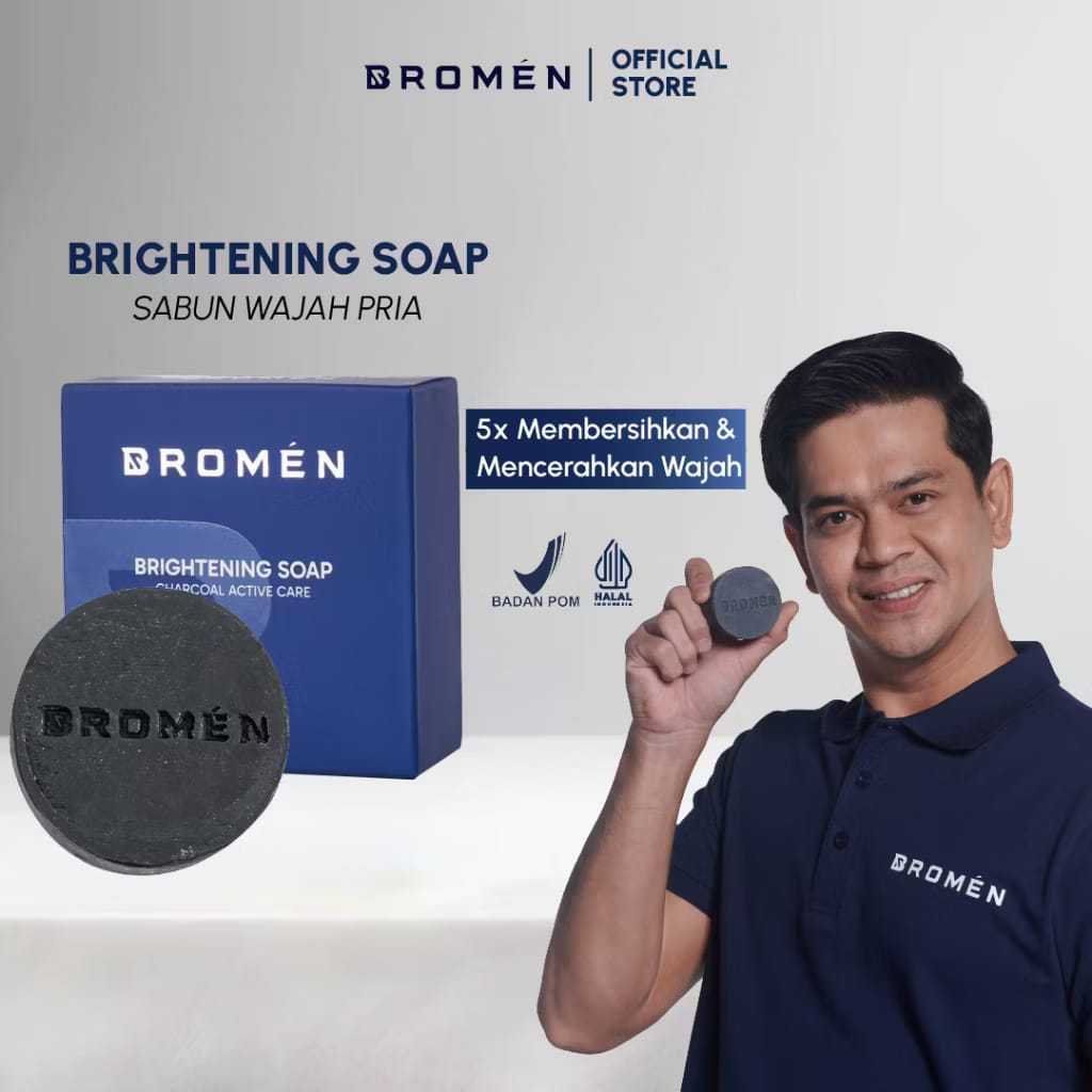 SABUN WAJAH PRIA | SABUN CUCI MUKA PRIA | SABUN BROMEN BRIGHTENING SOAP | SABUN PEMUTIH WAJAH PRIA