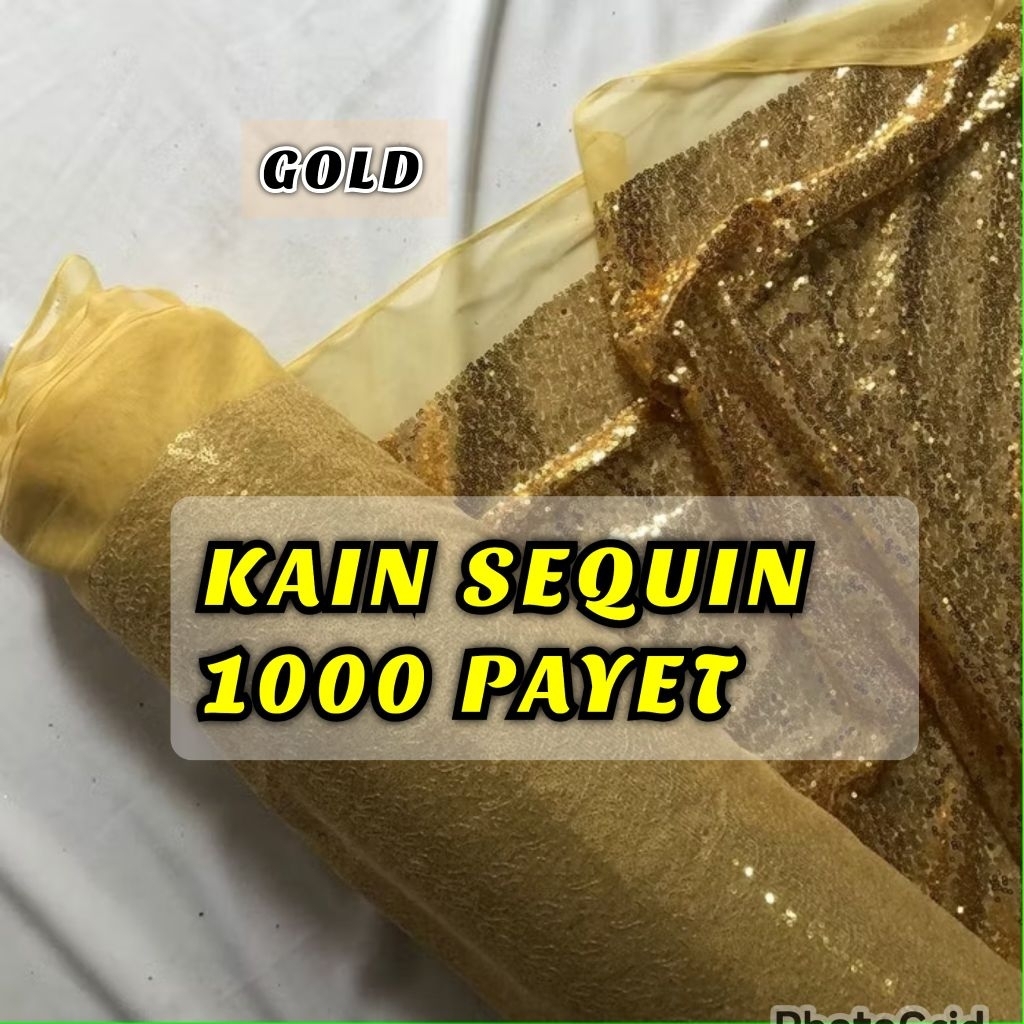 Kain Tulle Full Sequin Seribu Payet (1000 Payett) Mutiara Sparkle Glitter Gaun Pengantin