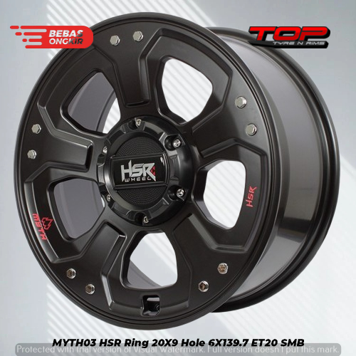 velg mobil myth03 black ring 20 | pelek untuk strada triton terrano palang hsr wheel r20