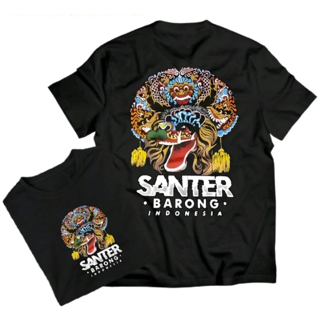 Kaos T-shirt _ SANTER BARONGAN _ Unisex Kaos Distro Peria/ Wanita Kekinian Viral