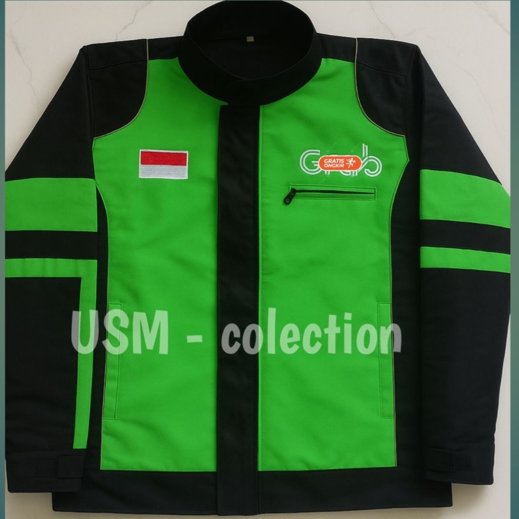 Jacket Driver G r a b, Jacket Bomber Hijau Driver Ojol,Jacket Kerja,Jacket Motor Pria Wanita