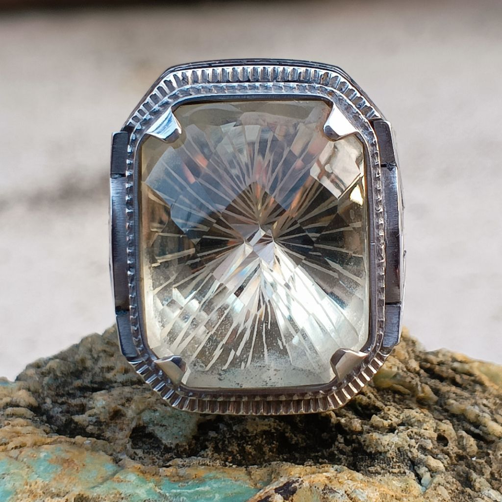 yellow citrine ring monel handmade