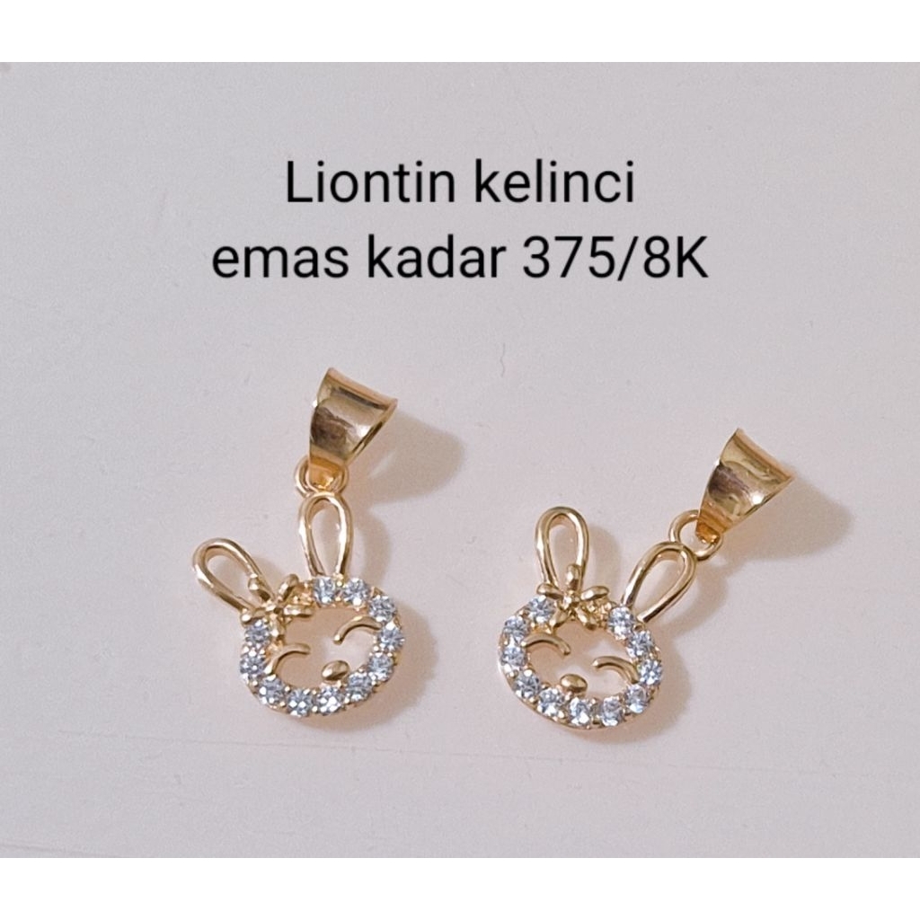 Liontin emas Kelinci kadar 375/8K