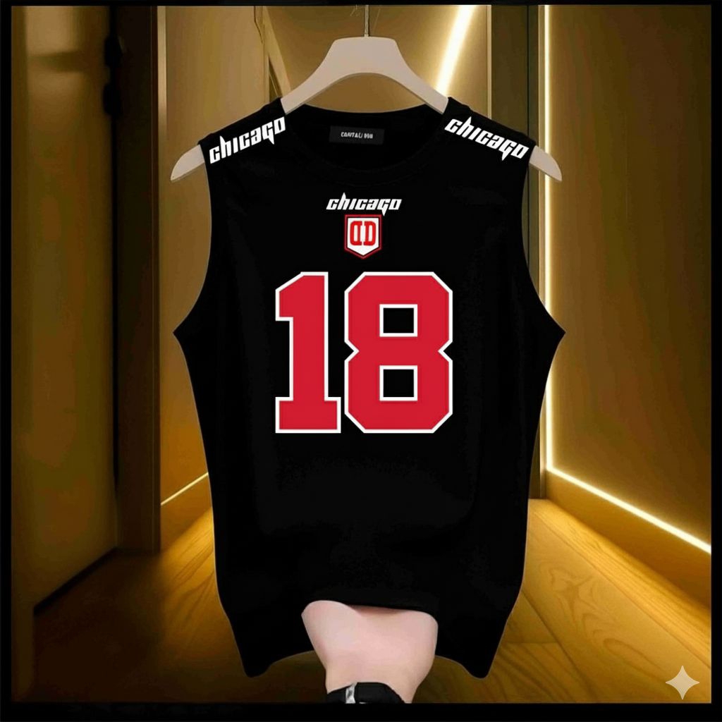 Kaos Singlet Pria 18 Chicago Bulls Big Size 8XL 7XL 6XL 5XL 4XL 3XL 2XL XL L M S Kaos Korean Style H