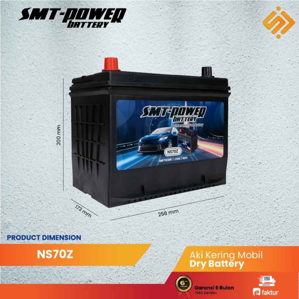 Smt Power Battery Aki Mobil NS70Z 12 Volt 65 Ah