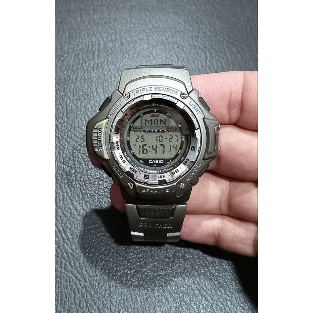 Jam Tangan Casio Pro Trek ProTrek PRT-410T / PRT410T - 7VT / PRT-410 Bracelet Titanium