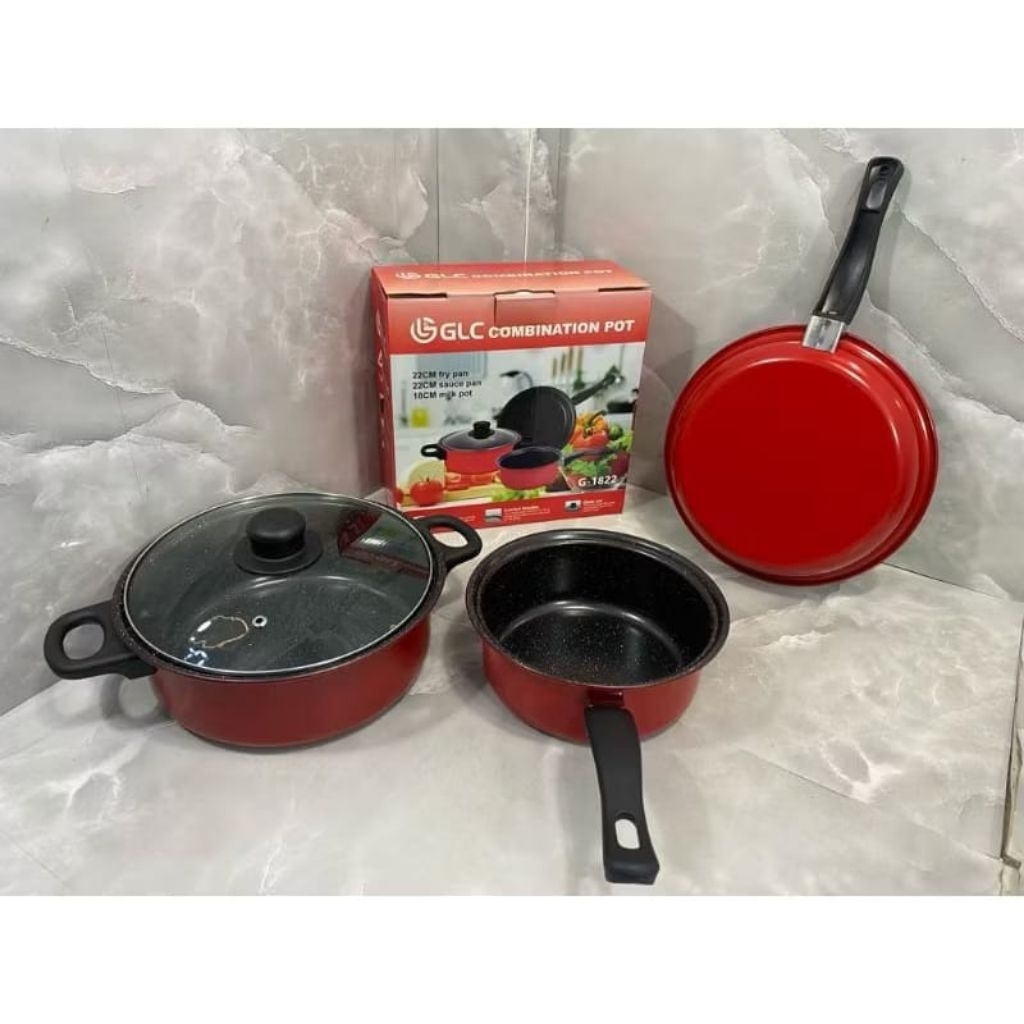Cookware 3 in 1 - Fry Pan / Sauce Pan / Milky Pot