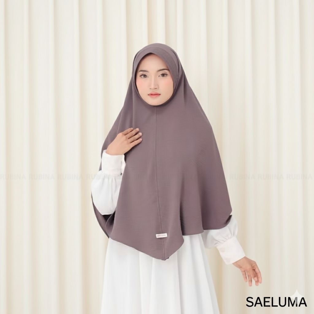 SAELUMA X RBN Bergo Crinkle Syar'i / Bergo Crinkle Instan Jumbo XL Non Tali