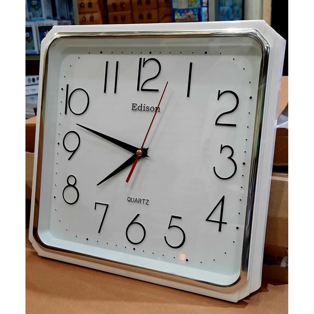 Jam Dinding Edison Kotak