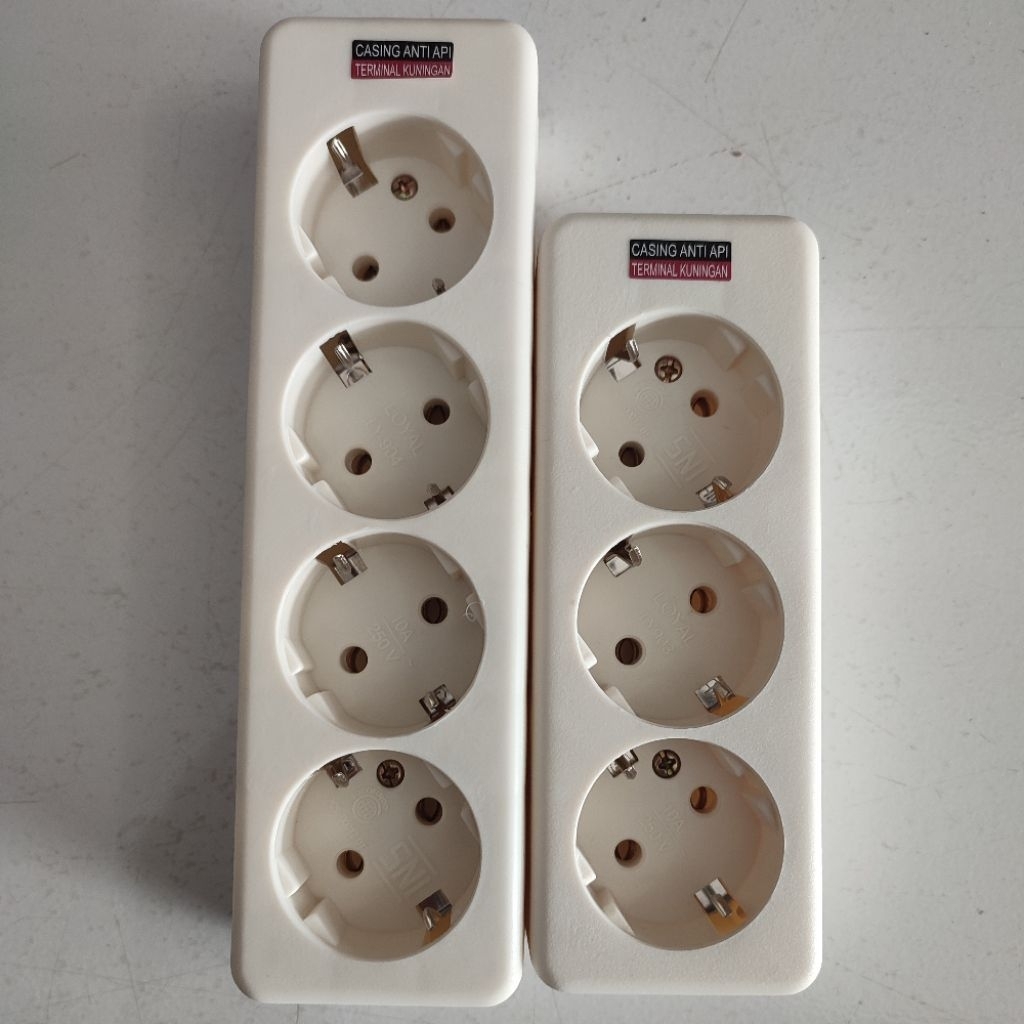 LOYAL Stop Kontak Arde Colokan Tempel Segi Arde 3 Lubang / 4 Lubang- LOYAL