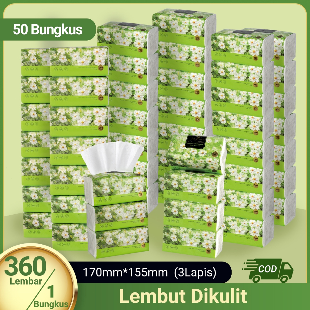 Yasmine tisu murah promo  aily Soft Facial Tissue - 50pcs x 360 Sheets Helai 3 Ply - tisu wajah - ti