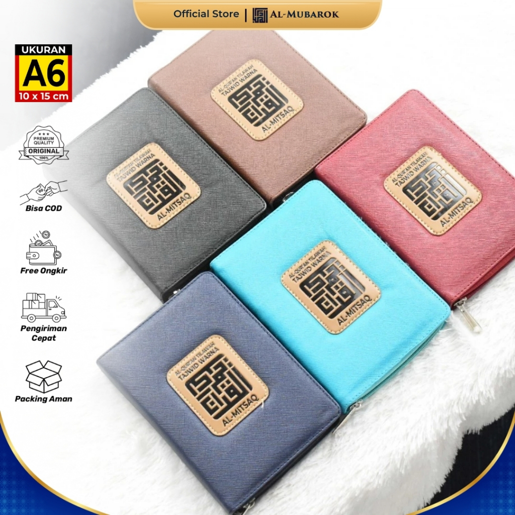 Al Quran Al Mitsaq A6 Kufi Resleting Alquran Tilawah Custom Nama Non Terjemah Tajwid Warna Warni