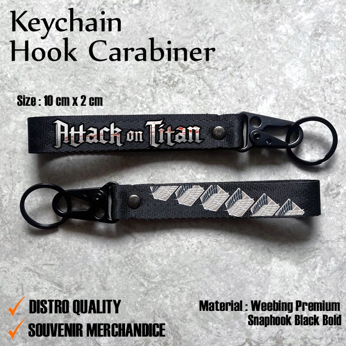 GANTUNGAN KUNCI ATTACK ON TITAN  - KEYCHAIN ANIME AOT - CARABINER ATTACK ON TITAN - GANTUNGAN KUNCI 