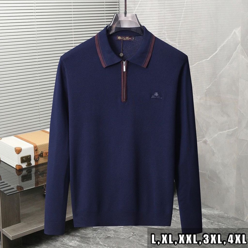 KAOS POLO PRIA LENGAN PANJANG L7289 IMPORT BRANDED MIRROR