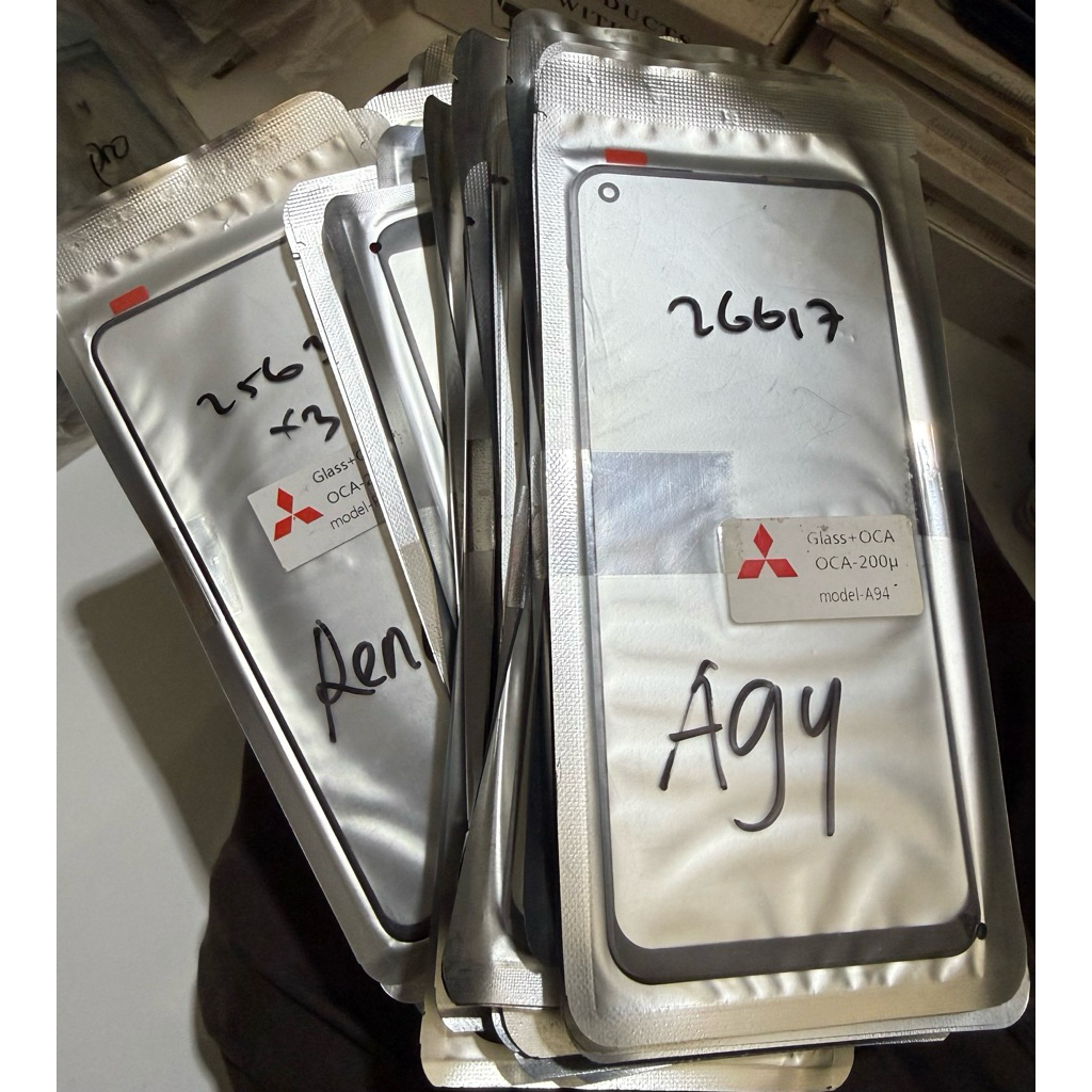 glas/glass+oca/kaca lcd oppo A94/A95/A74/reno 5F/6Z/7Z/8Z/A54/A5S/reno 6/5/F9/A93/F5/reno 2/A16/F11 