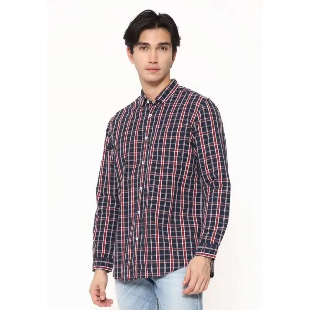 Kemeja Kotak kotak Pria Original Lois KLL453