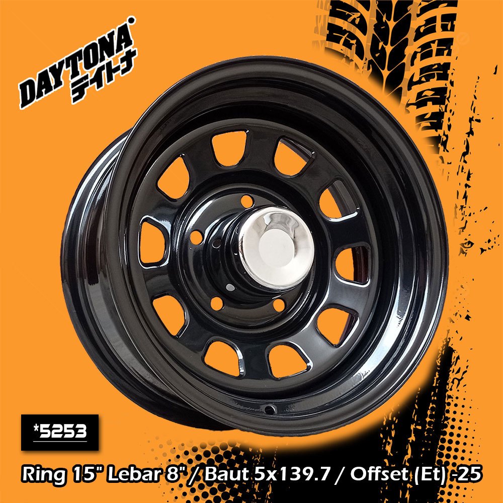 DAYTONA Velg Besi Celong Ring 15 R15 Lubang 5x139.7 Lebar 8 COD (5253)