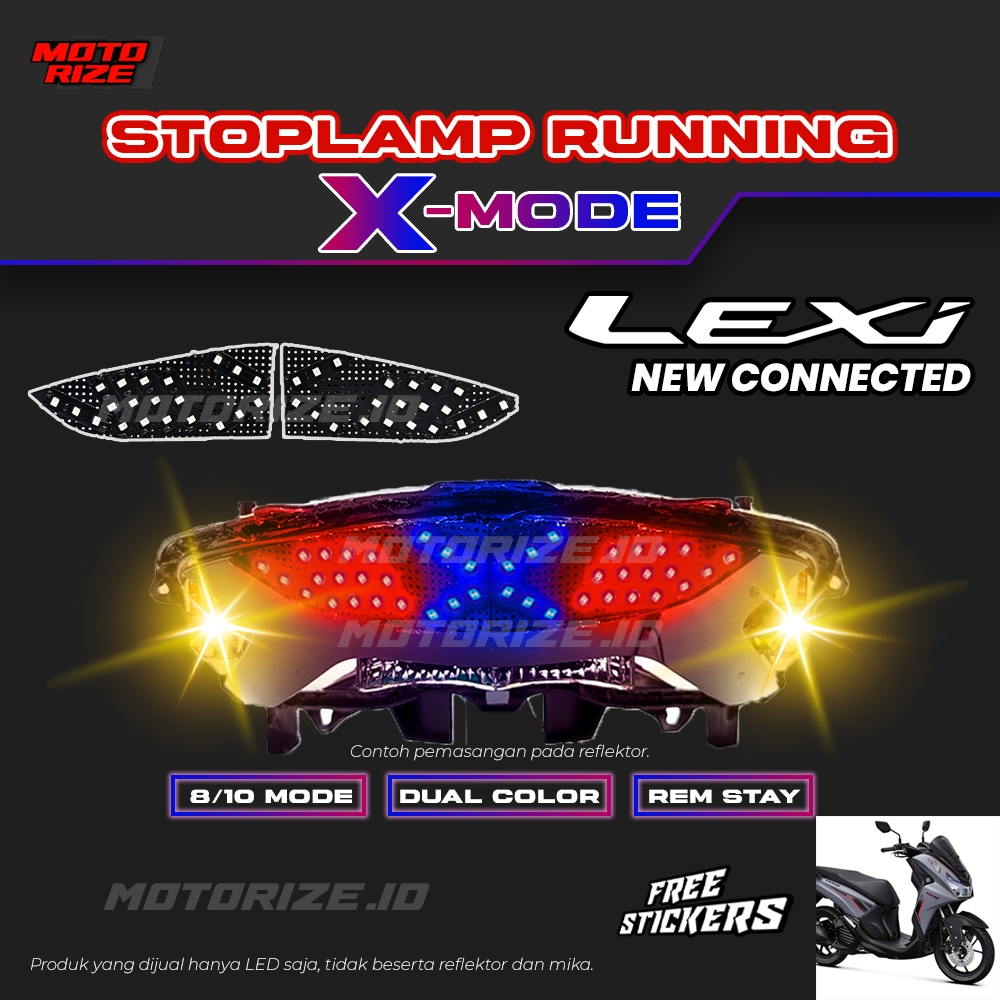 STOPLAMP RUNNING X MODE LEXI NEW LAMPU REM LED MOTOR VARIASI LAMPU MOTOR YAMAHA LEXI NEW