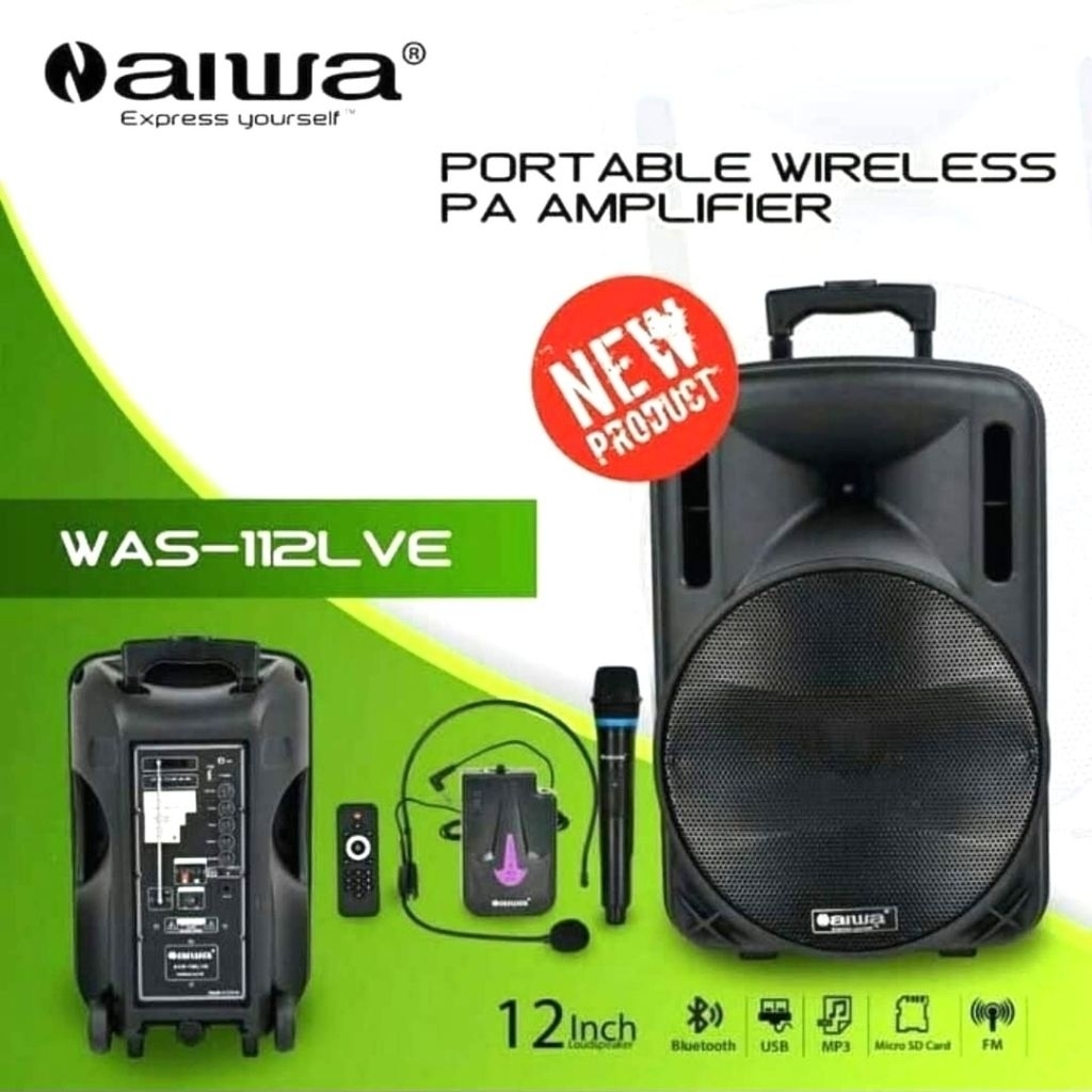 Meeting Wireless Aiwa 10 Inch Was 110 Lve Speaker Portable Bluetooth Aiwa 12 Inci Original
