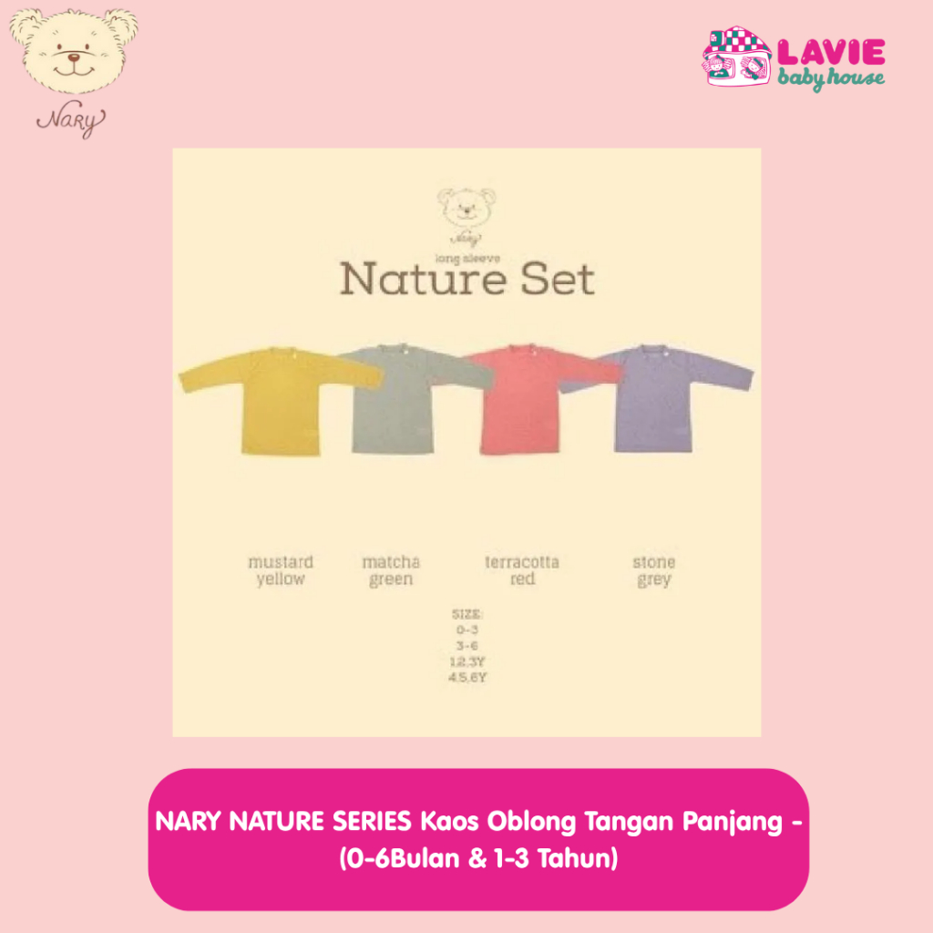 Nary Nature Series Oblong tipis - Oblong Rib Tangan Panjang - Lavie Baby House