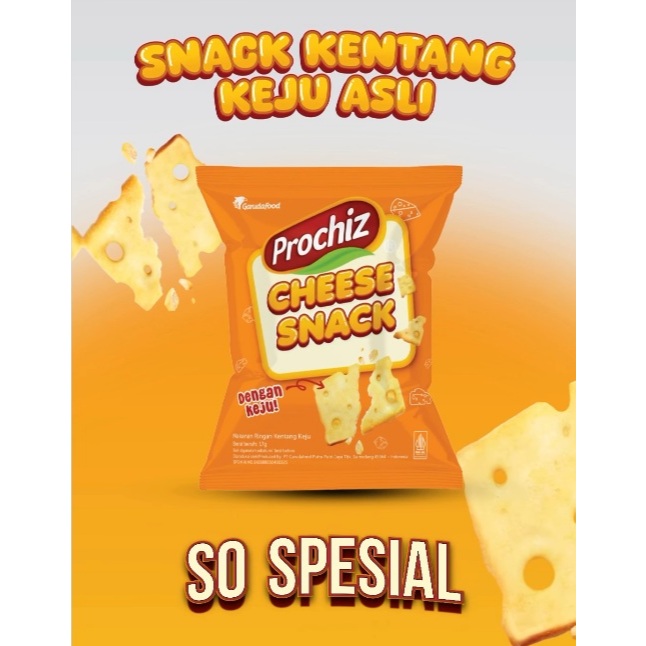 Prochiz Cheese Snack Kentang Keju Renyah Sachet 17gram