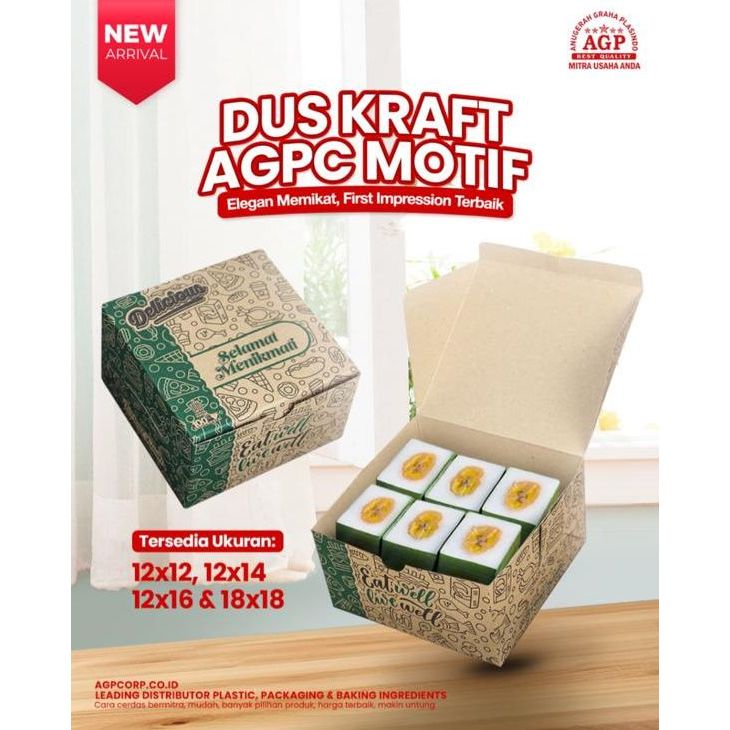 Box Kardus Snack Kue ISI 100 PCS 12x12 12x14 12x16 Dus Kue Roti