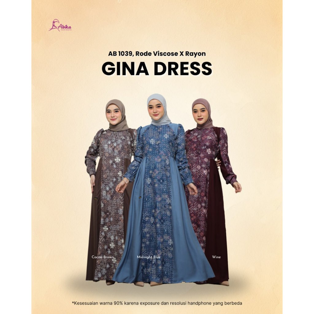 AB 1039 GINA DRESS RODE VISCOSE X RAYON BY ABIKA