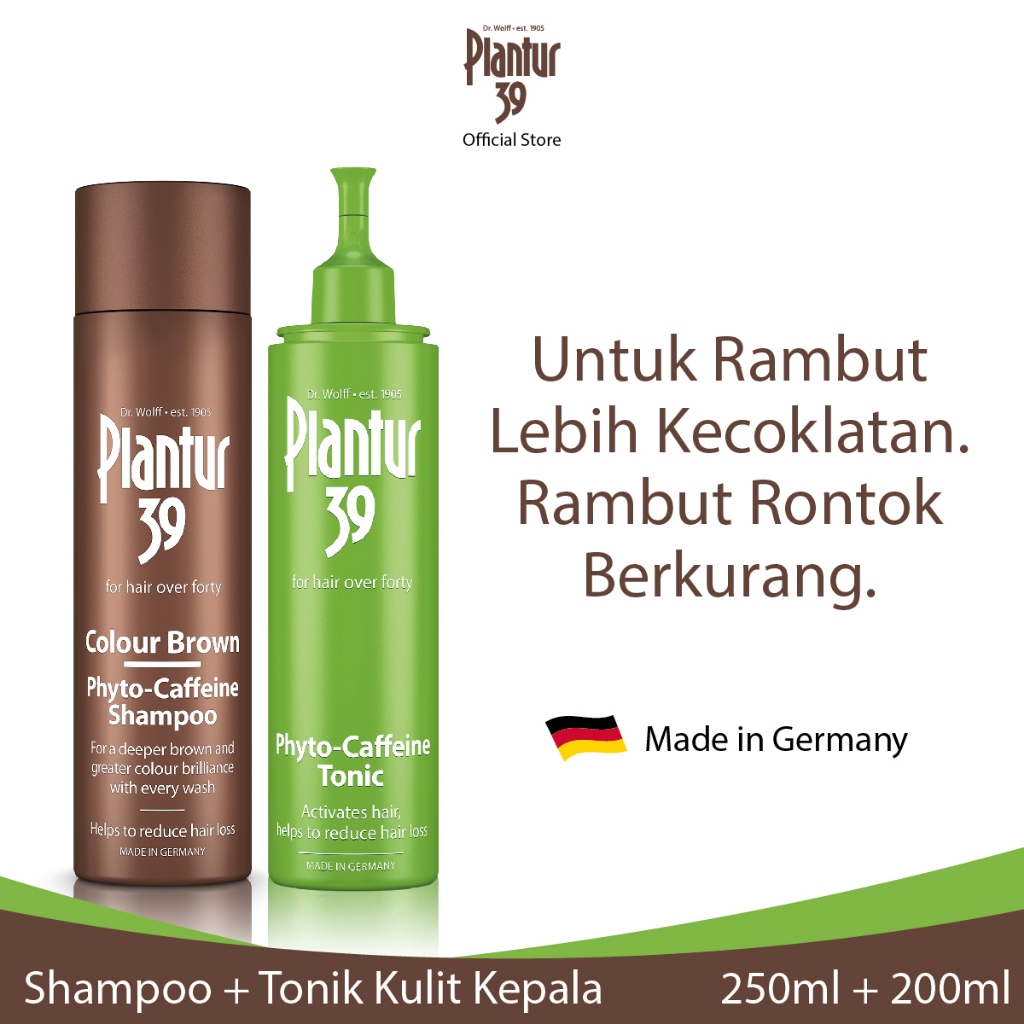 Paket Plantur 39 Brown - Plantur 39 Brown Shampoo + Tonik Rambut Tipis