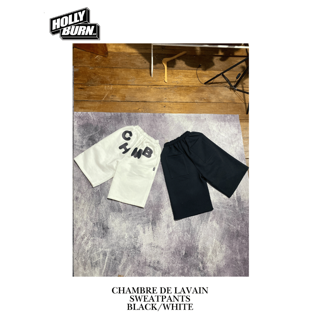HOLLY BURN "Chambre De Lavain" Sweatshorts / Celana Pendek Pria Wanita / Celana Santai Streetwear Pr