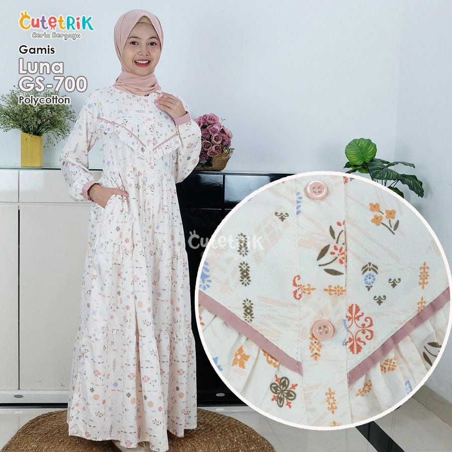 Best Seller  Korean Style Gamis Cutetrik Luna Anak dan Remaja