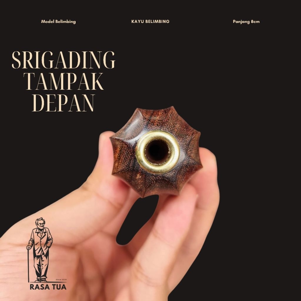 Pipa Padud Once Cangklong Kayu Galih Asem – Model Belimbing Panjang 8cm Elegan & Nyaman Dipakai